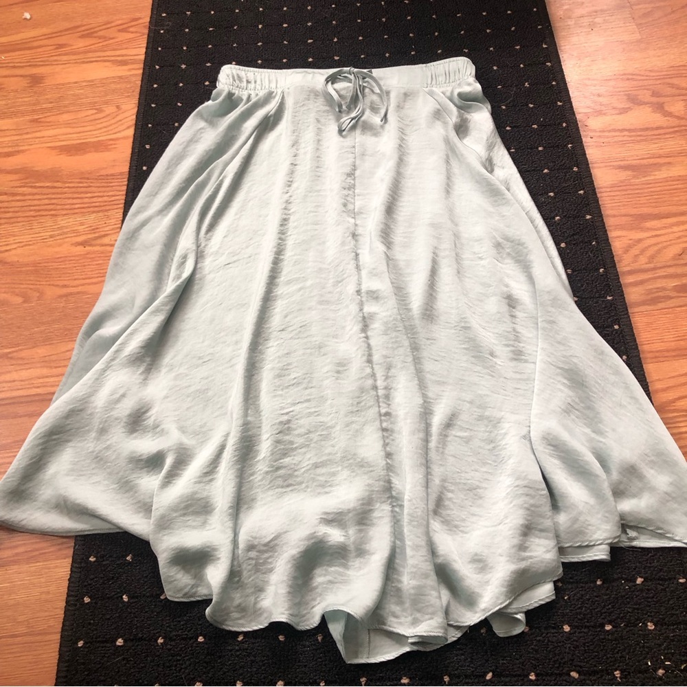 LOFT Light Blue Metallic Flowy Maxi Skirt Size SP